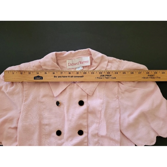 Vintage 1980's Richard Warren blazer/Jacket top puffy shoulder Scalloped hem - Picture 2 of 10